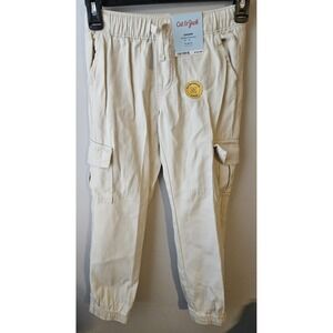 Cat & Jack Kids Cargo Jogger Pants‎ Beige Reinforced Knee Size S (6/7) – Elastic